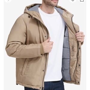 Cole Haan Men’s Oxford Hooded Jacket in Khaki
